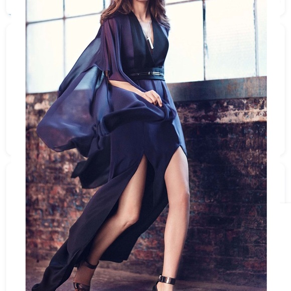 NWT Halston Heritage Front Slit Ombré Gown - Picture 6 of 8